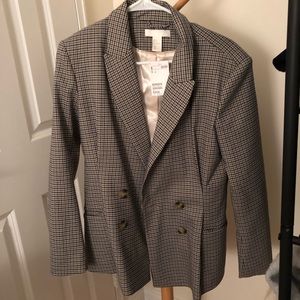 H&M plaid checked blazer